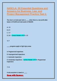 NASCLA: 50 Essential Questions and Answers for Business, Law, and Project Management