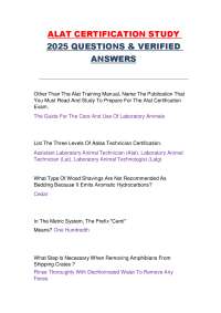 ALAT Certification Study Guide: 2025 Questions & Verified Answers
