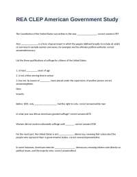 REA CLEP American Government Study Guide: Key Concepts and Historical Events