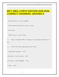 MBA Latest Edition 2025-2026: Correct Answers and Explanations