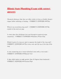 Illinois State Plumbing Exam: Practice Questions and Answers