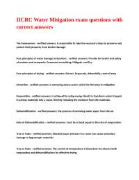 IICRC Water Mitigation exam questions with correct answers.