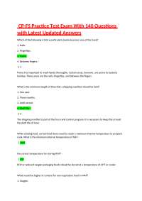 Food Safety Practice Test Exam: 140 Questions with Answers