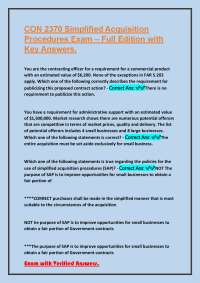 CON 2370 Simplified Acquisition Procedures Exam – Full Edition with Key Answers.