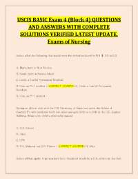 USCIS BASIC Students and Employment Exam 4 (Block 4) QUESTIONS AND ANSWERS WITH COMPLETE