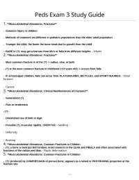 Peds Exam 3 Study Guide