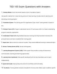 TED 105 Exam Questions with Answers