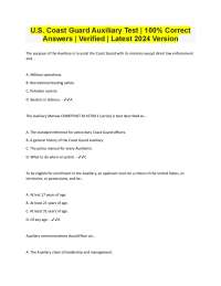 U.S. Coast Guard Auxiliary Test: Multiple Choice Questions and Answers