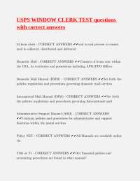 USPS Window Clerk Test Questions and Answers