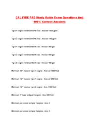 CAL FIRE FAE Study Guide Exam Questions and Answers