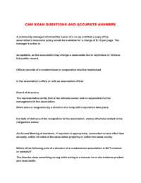 CAM Exam Guide: Condominium & Cooperative Management