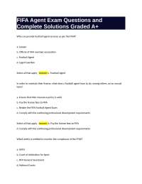 FIFA Agent Exam Questions with Complete Solutions Graded A+