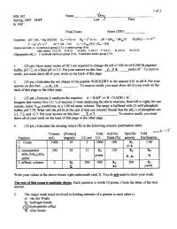 BIOCHEMISTRY BIS102 FINAL EXAM