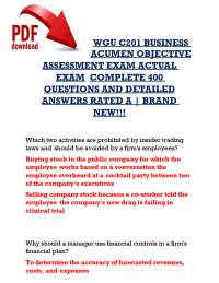 Business Acumen Exam: Questions and Answers