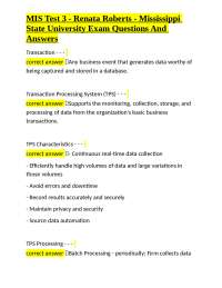MIS Test 3: Transaction Processing, ERP, CRM, & More