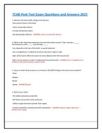 TCAR Post-Test Exam Questions and Answers 2025