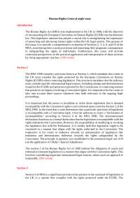 Analysis of the Human Rights Act 1998: Sections 2, 3, 4, 6, and 10