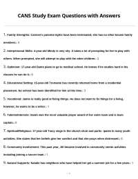 CANS Study Exam Questions with Answers
