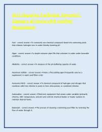 Glossary of Terms for Swimming Pool Maintenance and Operation