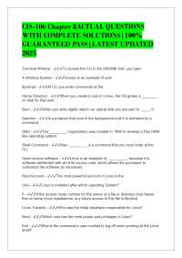 CIS-106 Chapter 8ACTUAL QUESTIONS WITH COMPLETE SOLUTIONS|100% GUARANTEED PASS|LATEST UPDA