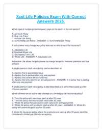 Xcel Life Policies Exam With Correct Answers 2025..pdf
