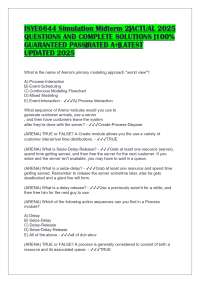 ISYE6644 Simulation Midterm 2|ACTUAL 2025 QUESTIONS AND COMPLETE SOLUTIONS |100% GUARANTEE