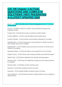 CIS 106 Chapter 3.ACTUAL QUESTIONS AND COMPLETE SOLUTIONS |100% PASS|RATED A+|LATEST UPDAT