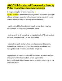 AWS Well-Architected Framework - Security Pillar Exam Questions And Answers