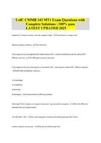 UofC CMMB 343 MT1 Exam Questions with Complete Solutions | 100% pass LATEST UPDATED 2025