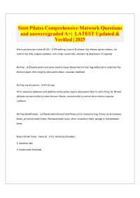 Stott Pilates Comprehensive Matwork Questions and answers|graded A+| LATEST Updated & Veri