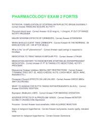 PHARMACOLOGY EXAM 2 FORTIS 2025 QUESTIONS WITH 100% VERIFIED SOLUTIONS, SCORED A+