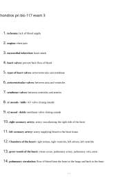 Human Anatomy and Physiology: Cardiovascular System - Exam 3 Review