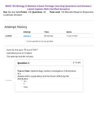 BIOD 102 Biology II Module 6 Exam Portage Learning Questions and Answers