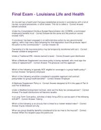 Louisiana Life and Health Insurance Exam Questions and Answers