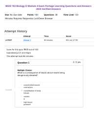 BIOD 102 Biology II Module 4 Exam Portage Learning Questions and Answers 2025