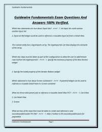 Guidewire Fundamentals Exam Questions And Answers 100% Verified.