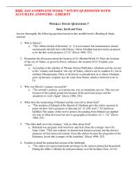 BIBL 410: Complete Week 7 Study Questions with Accurate Answers - Liberty