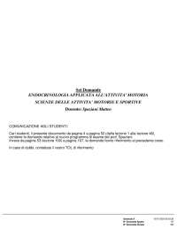 Paniere 2025 ENDOCRINOLOGIA APPLICATA ALL'ATTIVITA' MOTORIA prof. Spaziani Matteo