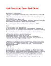 Utah Contractor Exam: Real Estate and Construction Law
