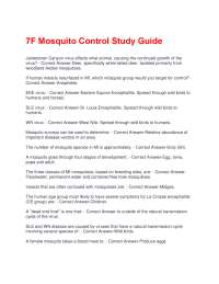 7F Mosquito Control Study Guide Questions With Verified And Reviewed Answers | Already Pas