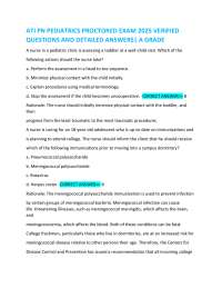 ATI PN PEDIATRICS PROCTORED EXAM 2025 VERIFIED  QUESTIONS AND DETAILED ANSWERS| A GRADE