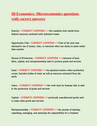 IB Economics: Microeconomics Questions and Answers