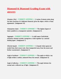 Diamond & Diamond Grading Exam with Answers
