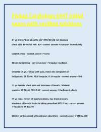 Cardiology EMT Initial Exam with Verified Solutions