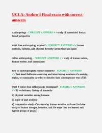 UCLA Anthropology 3 Final Exam: Comprehensive Study Guide with Answers
