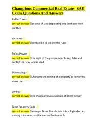 Champions Commercial Real Estate - SAE Exam Questions and Answers