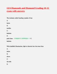 GIA Diamond Grading Exam with Answers