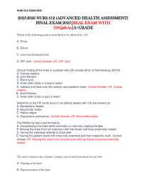 NURS 612 Exam 2025: Advanced Health Assessment