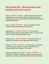 IB Economics HL - Microeconomics Exam Questions and Answers
