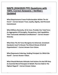 WAPS 2024/2025 PFE Questions with 100% Correct Answers | Verified | Updated